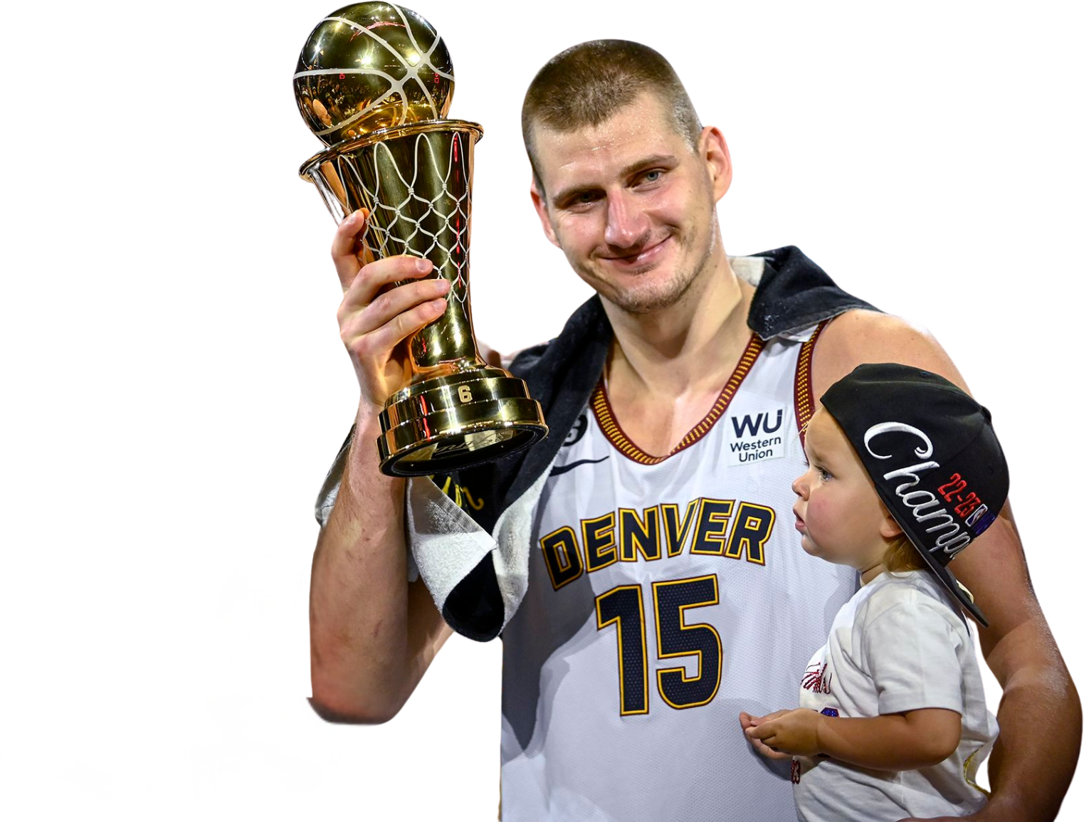 Nikola Jokic con trofeo NBA