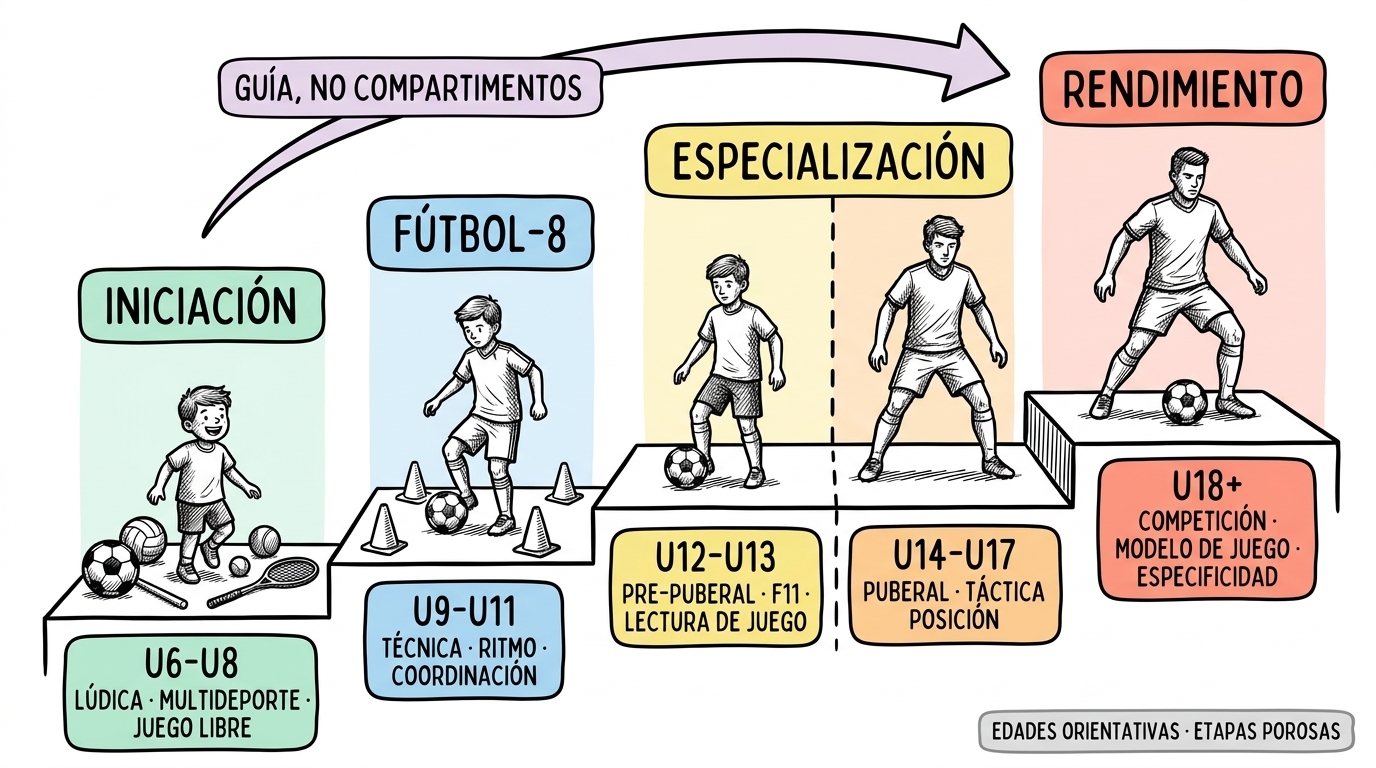 Escalera de 4 etapas formativas